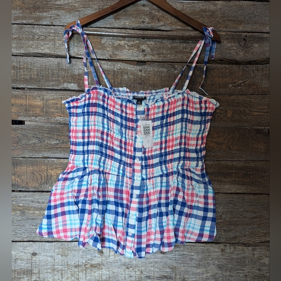 Torrid Peplum Smocked Bodice Cami - Picture 2 of 10